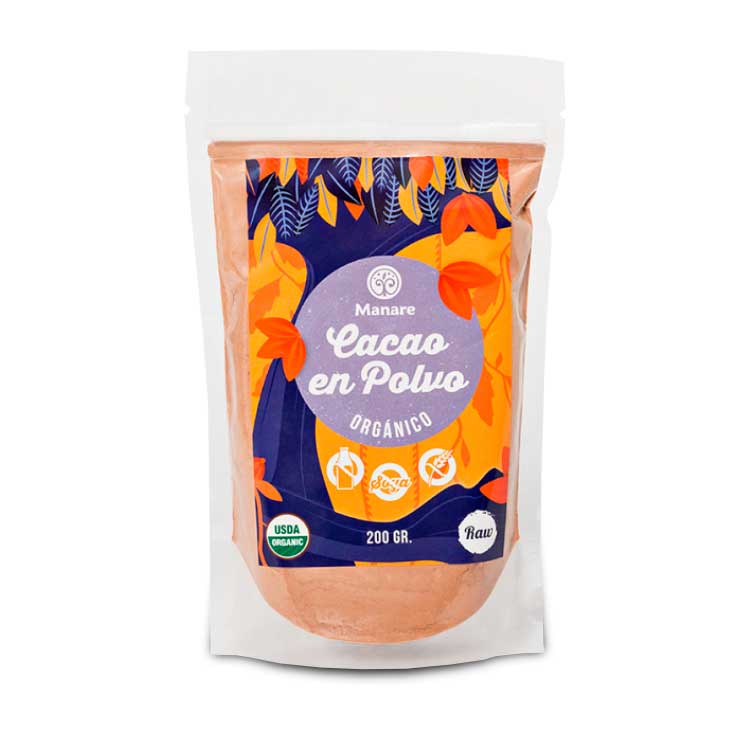 Cacao Orgnico en Polvo Crudo 200 grs